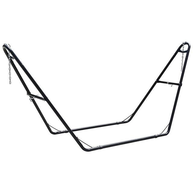 CharaVector 2 Person 550lbs Capacity, Portable Heavy-Duty Steel Hammock Stand for 9.5 to 14 Feet Hammocks,Perfect for Indoor/Outdoor Patio,Deck,Yard -Black(Stand Only)