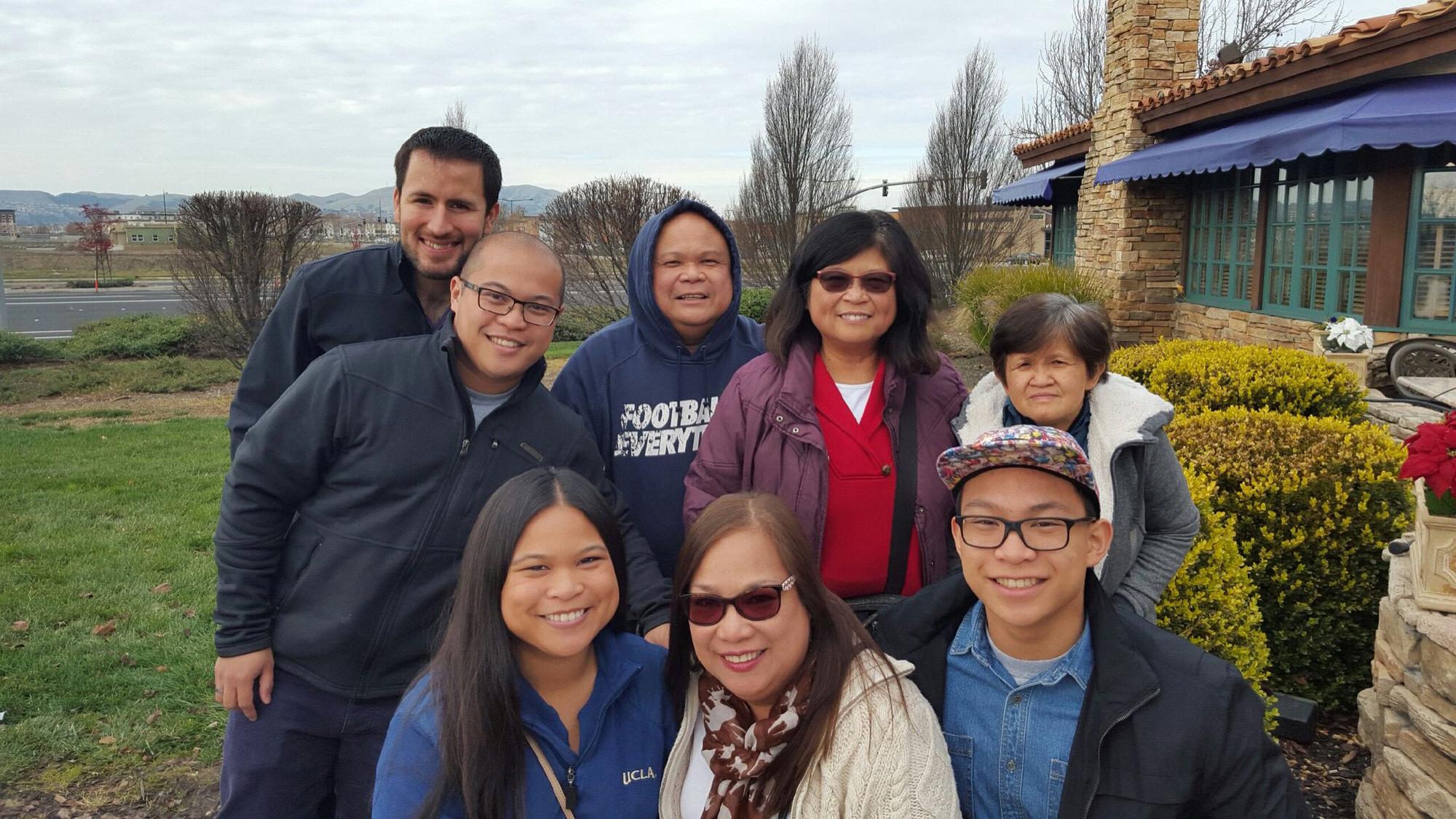 After brunch at Mimi's Cafe with Eddie's family. Dublin, CA.