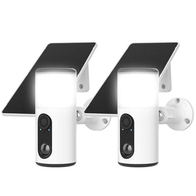 ARCCTV Floodlight Camera with Solar Panel, 4MP Battery Powered Security Cameras for Home Security, 2 Way Audio, PIR Motion Sensor, 2.4G/5G Dual Band WiFi, SD/Cloud Storage(2 Pack)