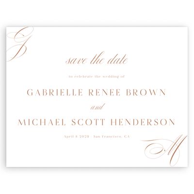 Tuscany, Brown Wedding Digital Save the Date - Conques Landscape