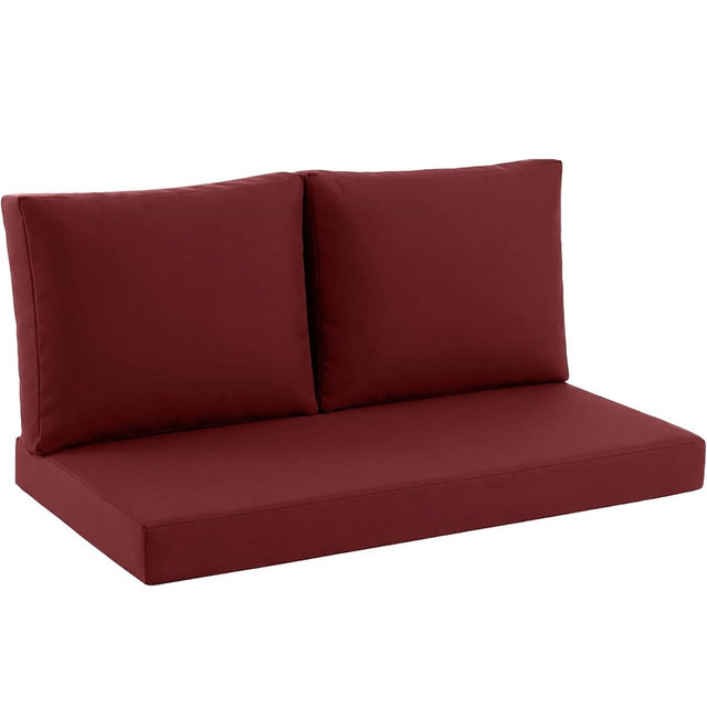 Outdoor Loveseat Cushion Set, 46" x 26", Loveseat Cushions for Outdoor Furniture, Waterproof & Fade-Resistant Patio Furniture Cushions, for Bench, Swing, and Couch, Burgundy