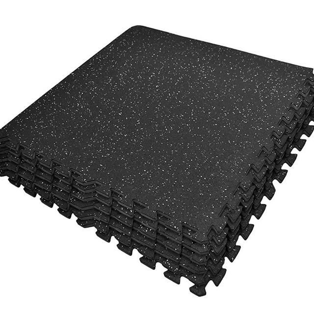 Sivan Health and Fitness Exercise Mat Tiles, High Density EVA Foam with Rubber Top for Home Gym Heavy Workout Equipment Flooring, Interlocking Puzzle Floor - 24 Sq Ft…