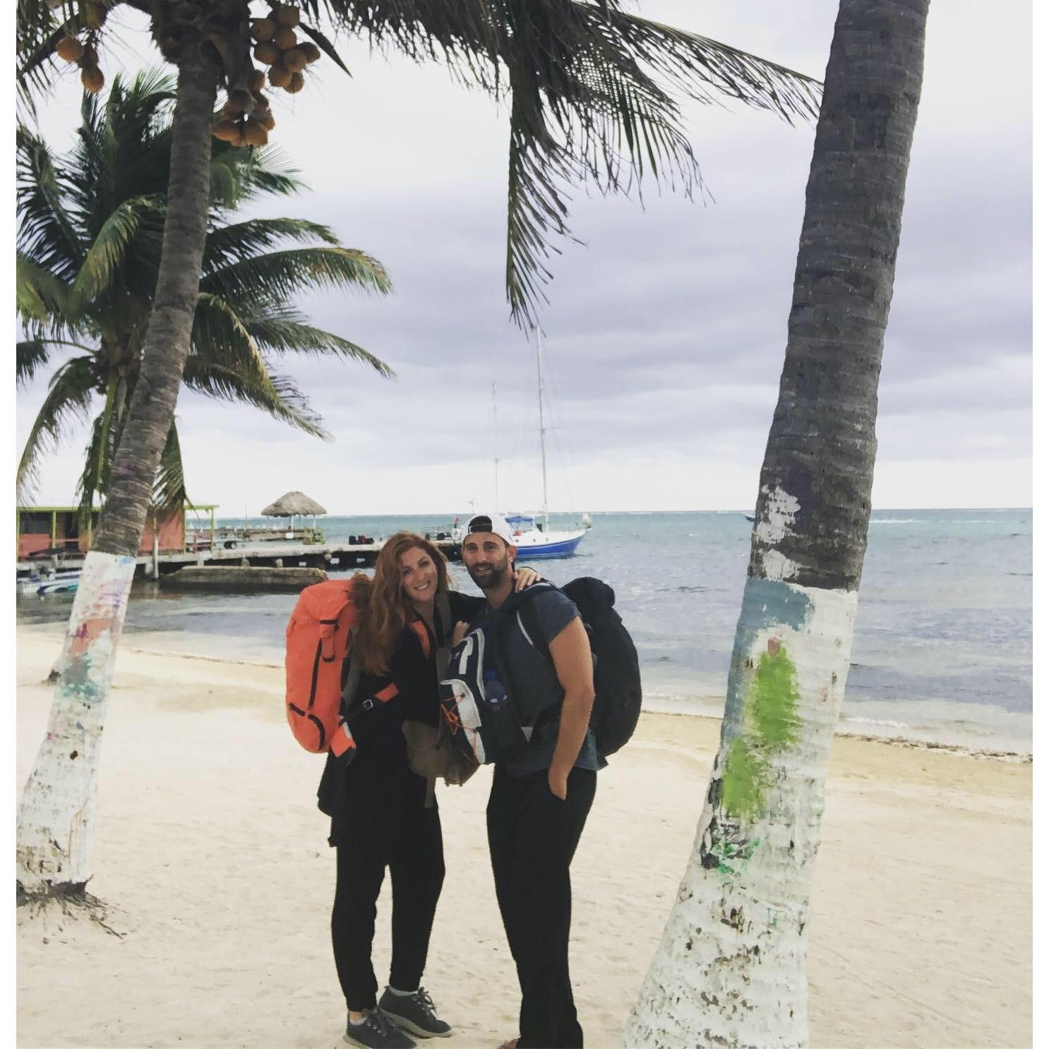 When Melanie taught Harris how to pack in a backpack - we'll never go back to suitcases.