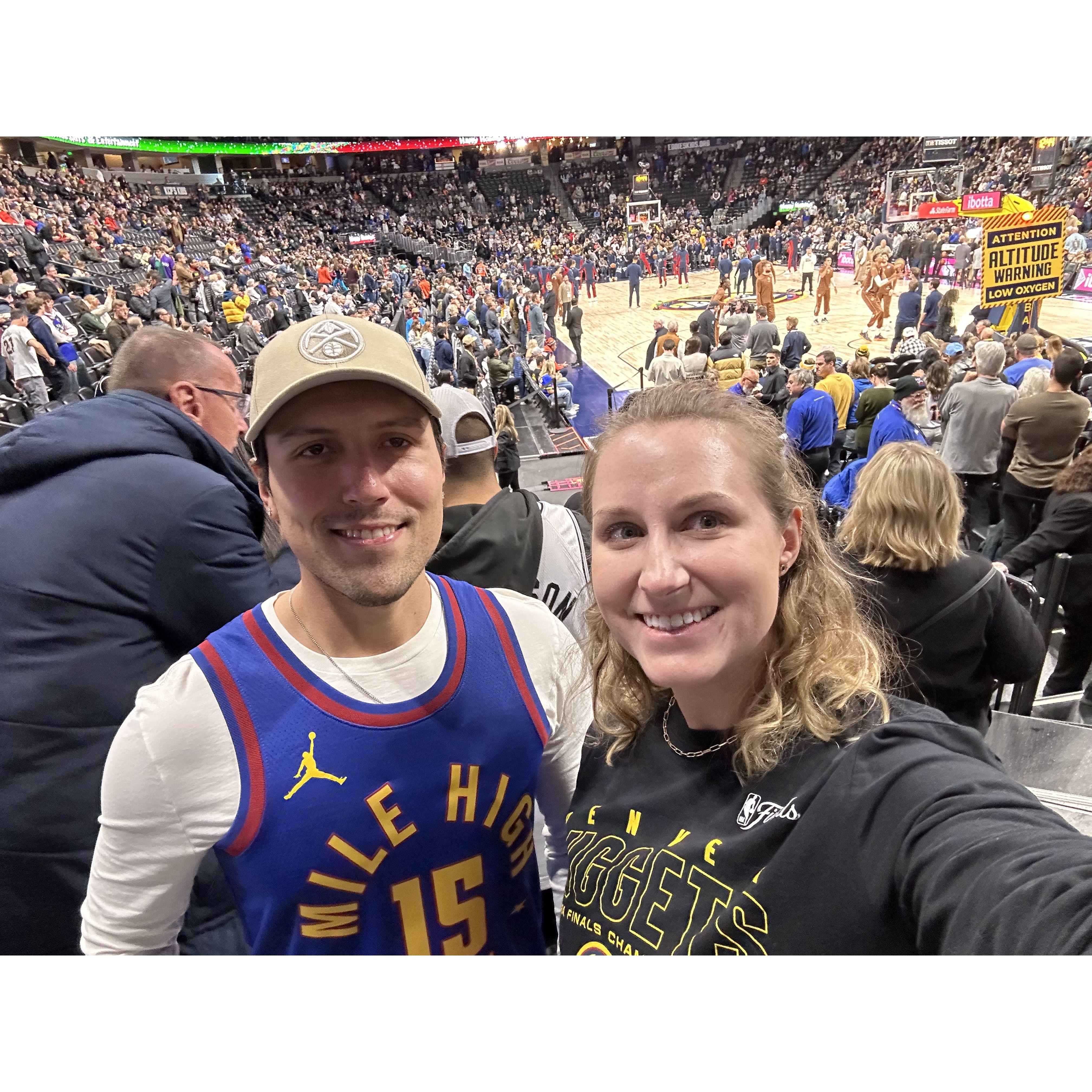 At a Nuggets game in 2023 vs the Mavericks for Jack's birthday. Wemby is SO TALL.