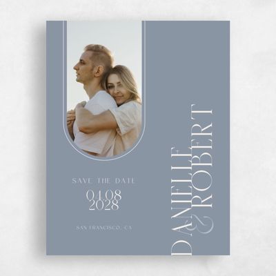 Dusty Blue Wedding Save the Date - Falcon Photo