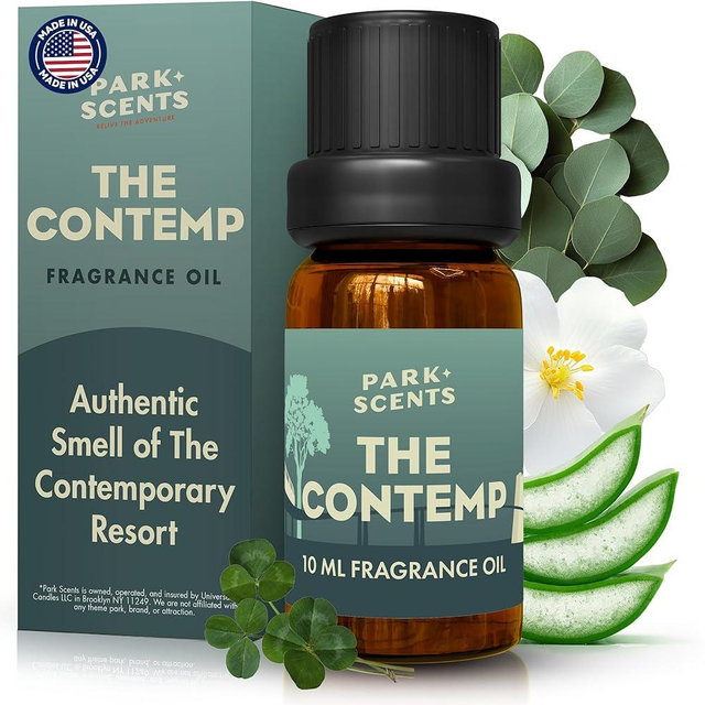 Park Scents The Contemp – Theme Park Resort Hotel Fragrance Oil – Clover, Aloe and Jasmine – Luxury Scented Essential Oils for Diffusers, Home, Aromatherapy, Gifts for Women, Sister, Hostess (10ml)