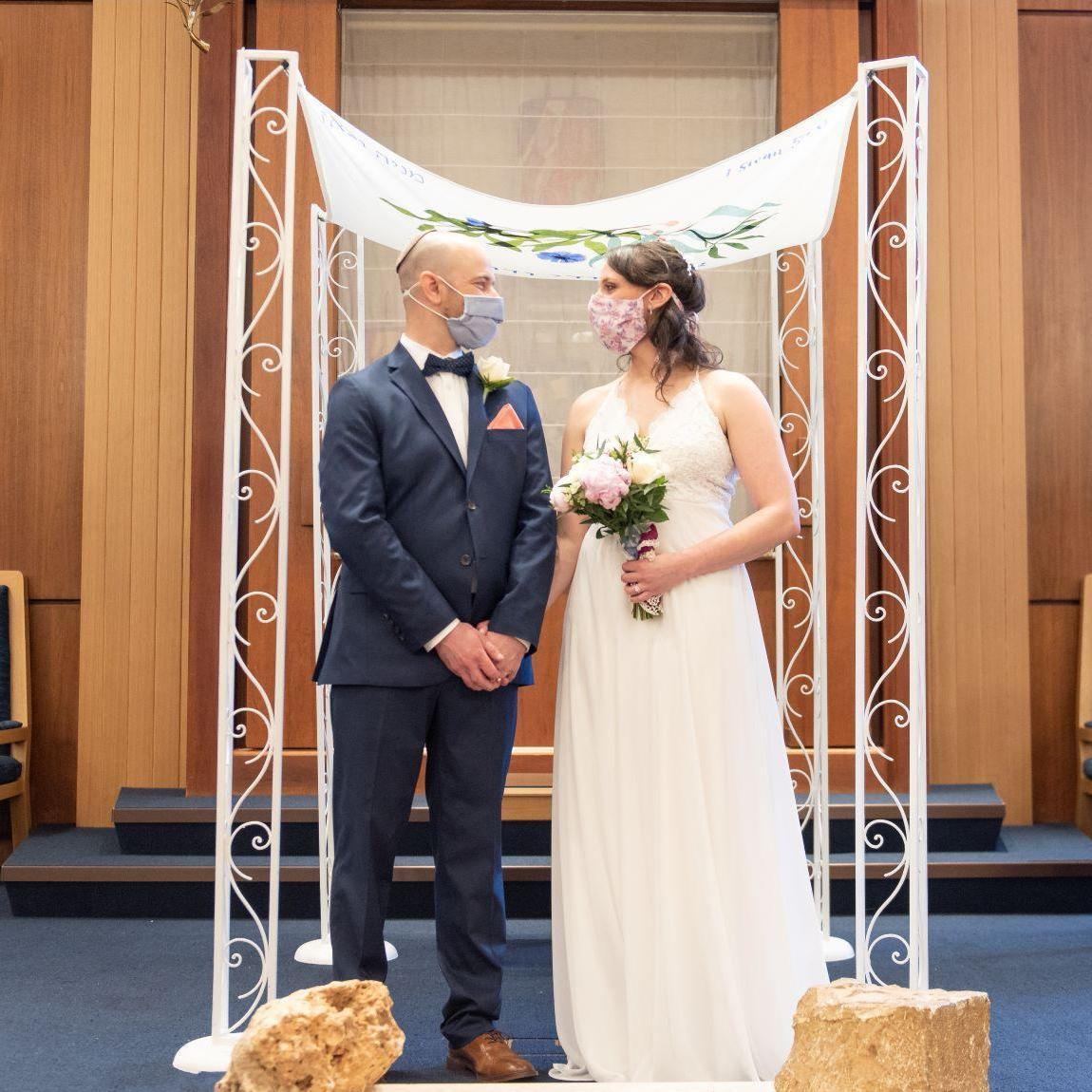 Since Brian had to deploy last fall, we still got married on our original date, 5/24/2020. It was a wonderful day thanks to Rabbi London, and our family and friends who celebrated with us afterwards!