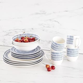 Chevron 16-Piece Dinnerware Set, Service for 4