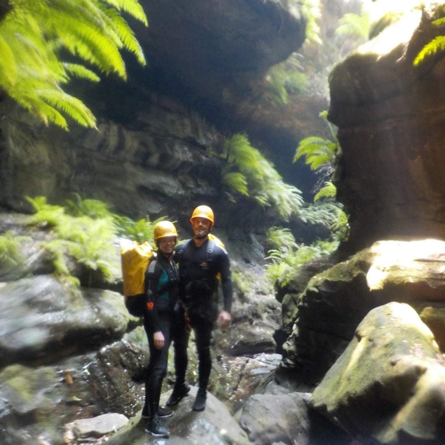 Canyoning in the Blue Mountains in Aus. Rappelling into ravines, floating down rivers, and hiking, oh my!