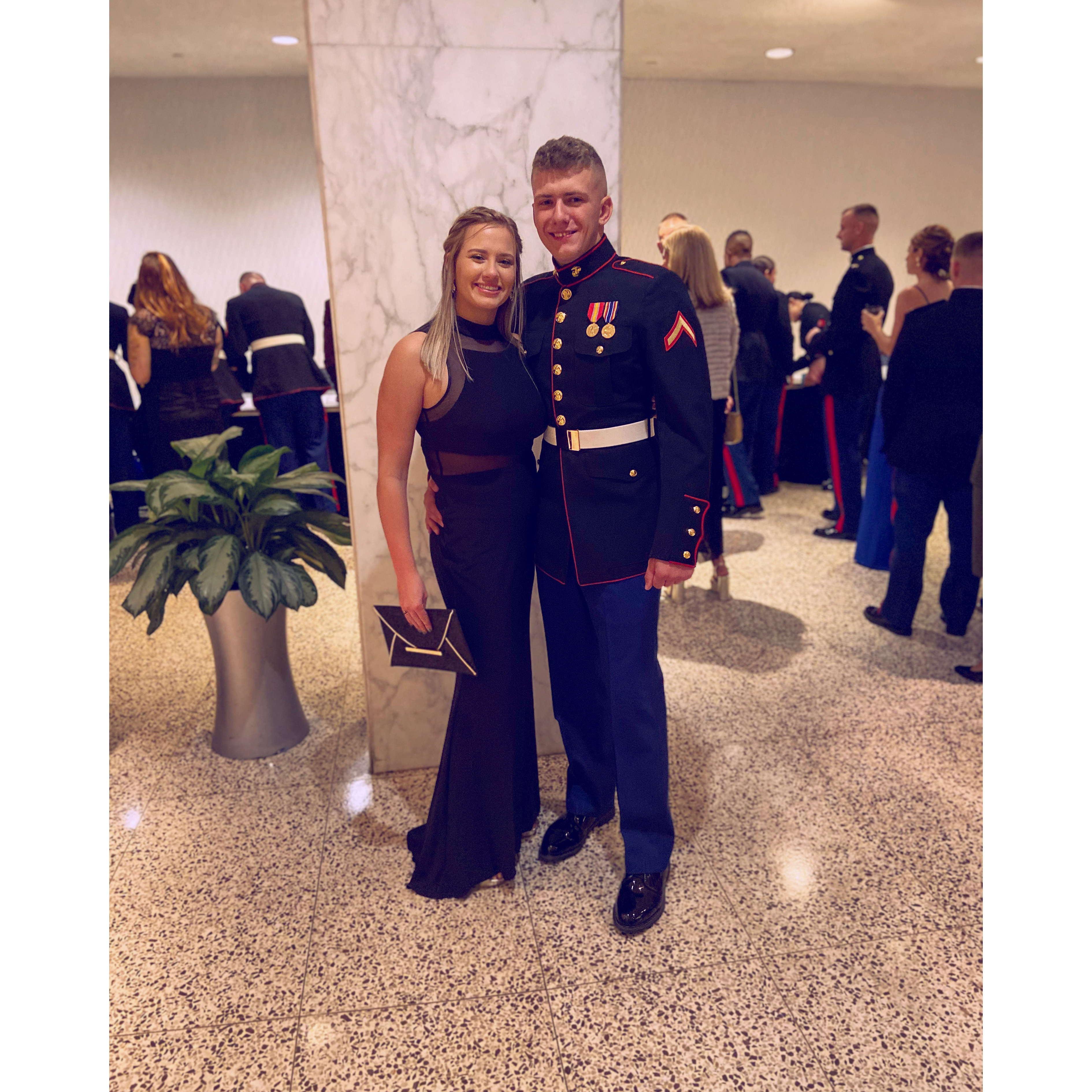 Celebrated our first Marine Corps Ball in 2019. Unfortunately, the only one we have been able to go to since Jason joining due to COVID.