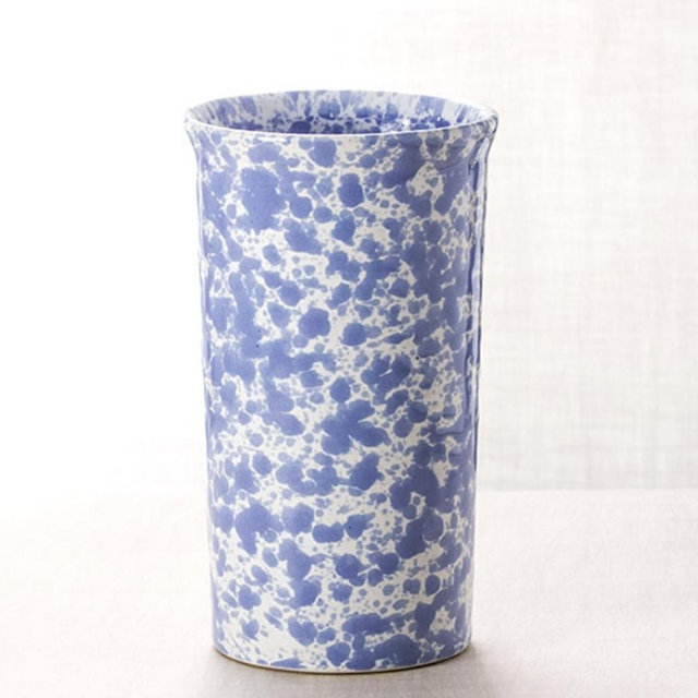 Tall Utensil Crock - Morning Glory Blue