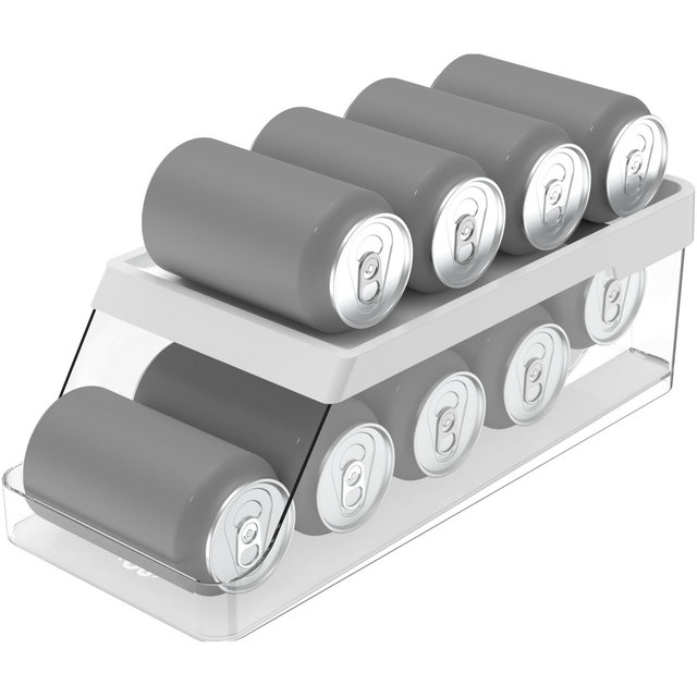 OU Soda Can Organizer for Refrigerator, Clear Rolling Can Dispenser for Fridge / Pantry, Soda Can Rack Kitchen Organizers, BPA Free