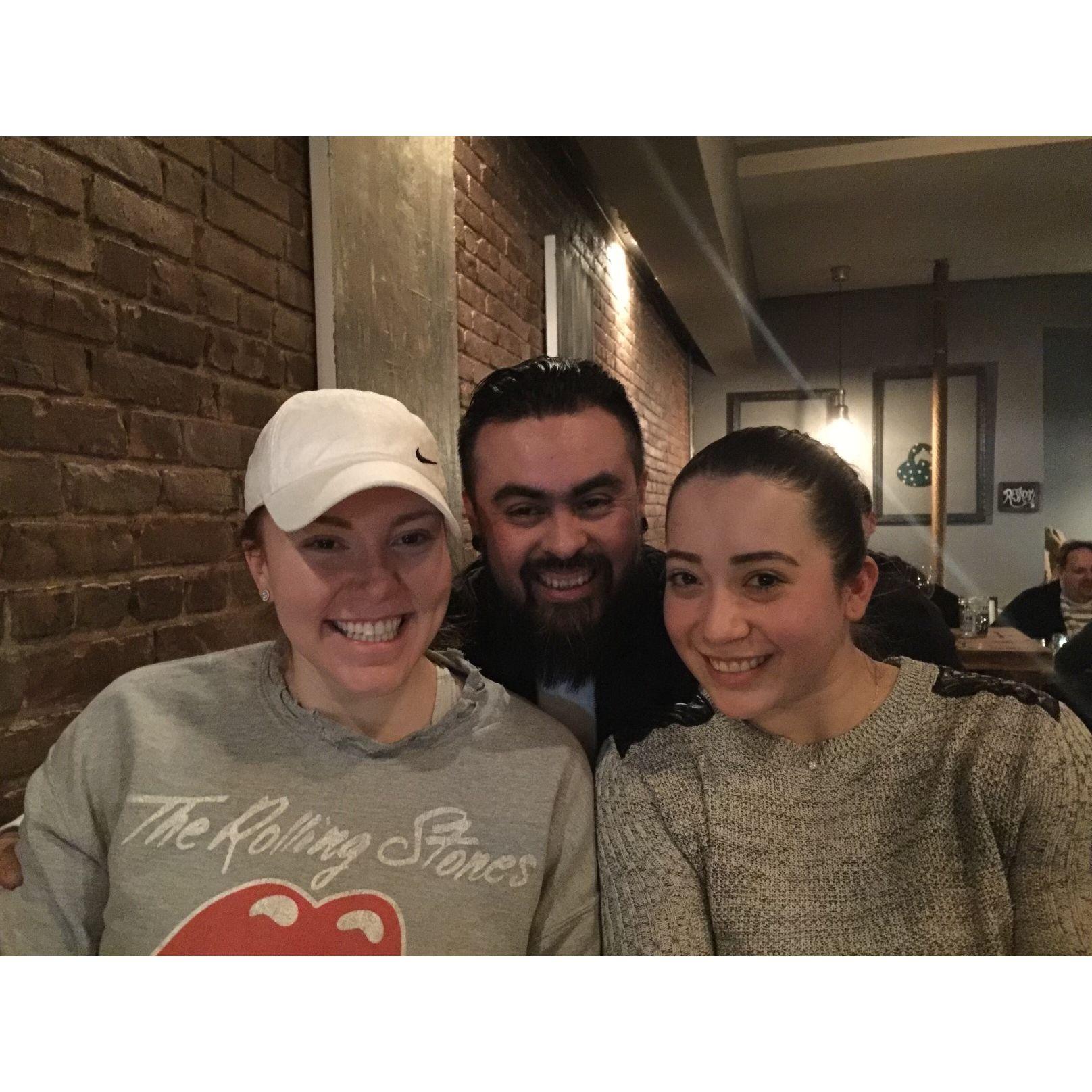 February 2016: Out to dinner with Tio Edwin & Tia Karoliina at what soon became one of our favorite restaurants; Kaia a South African restaurants in the Upper East Side