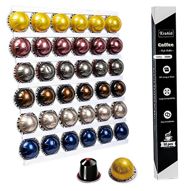 Nespresso Pods Holder for Coffee Pod Holder, k-Cup Organizer Storage on Coffee Bar Accessories And Organizer Wall Mount Under Cabinet Coffee Maker