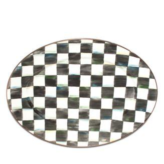 Mackenzie-Childs Courtly Check Enamel Oval Platter, Medium