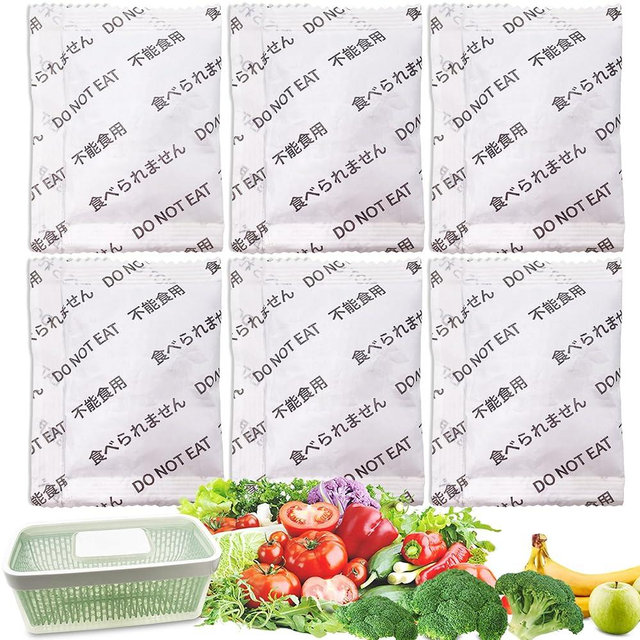 6 Pack Produce Saver Refills Kit for OXO GreenSaver Produce Keepers and Crisper Inserts, Keep Fruits Veg Fresh, Also Compatible with Bluapple Produce Freshness Saver Balls and other Produce Savers