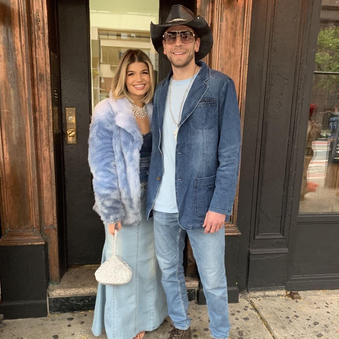 Halloween Contest Winners 2019 "Britney & Justin" all denim look. Caro sourced these lewks from a variety of places. Tom finally said "I am completely in love with you" THAT night post-party.