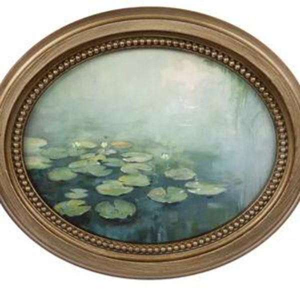 Lily Pads Oval Framed Wall Decor
