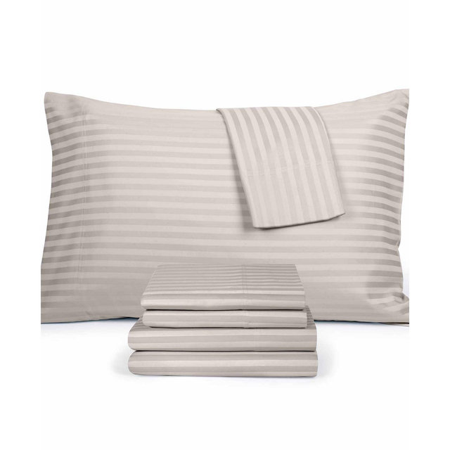 Fairfield Square Collection Brookline 1400 Thread Count Light Grey 6 Pc. Sheet Set, Queen, Exclusively at Macy’s
