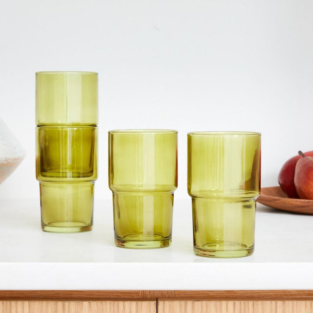 Essential Stacking Drinking Glass Collection- Tall 8