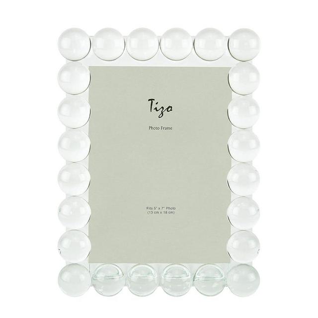 TIZO Design 5x7 Crystal Clear Glass Picture Frame, Boutique Quality Photo Frame (Single Row Bubbles)