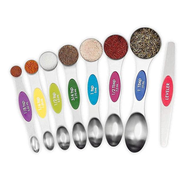 Magnetic Measuring Spoons Set Fits In Spice Jars Set Of 8 Is Oil, Salt,  Sauce And Vinegar Measuring Tool