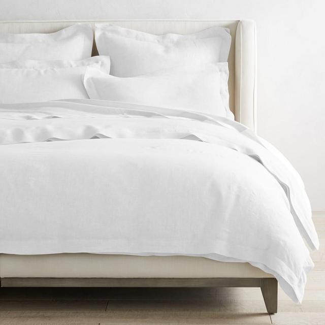 Chambers Linen Duvet Cover & Shams, Full/Queen, White
