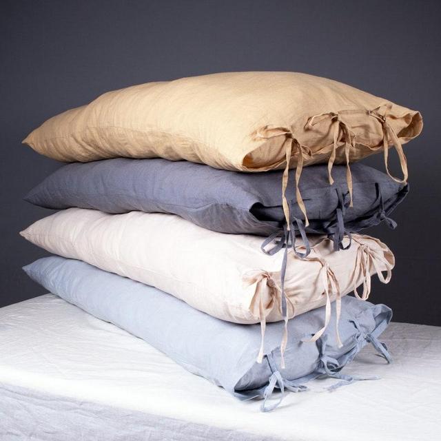Blue Linen Body Pillow Cover