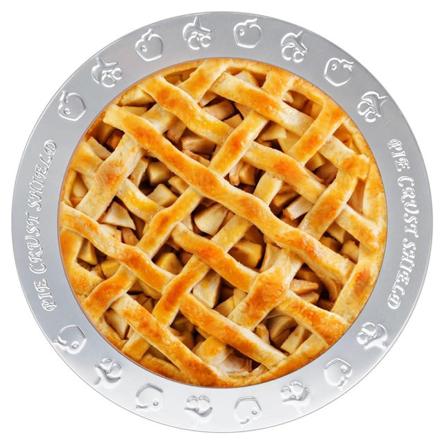 Sel Natural 1 Pack Pie Crust Shield Aluminum Non-Stick Pie Crust Protectors for Edges for Baking, Fits 9.5 Inch to 10.5 Inch Pie Plates, Ideal for Thanksgiving Christmas Home Kitchen Bakers (1)