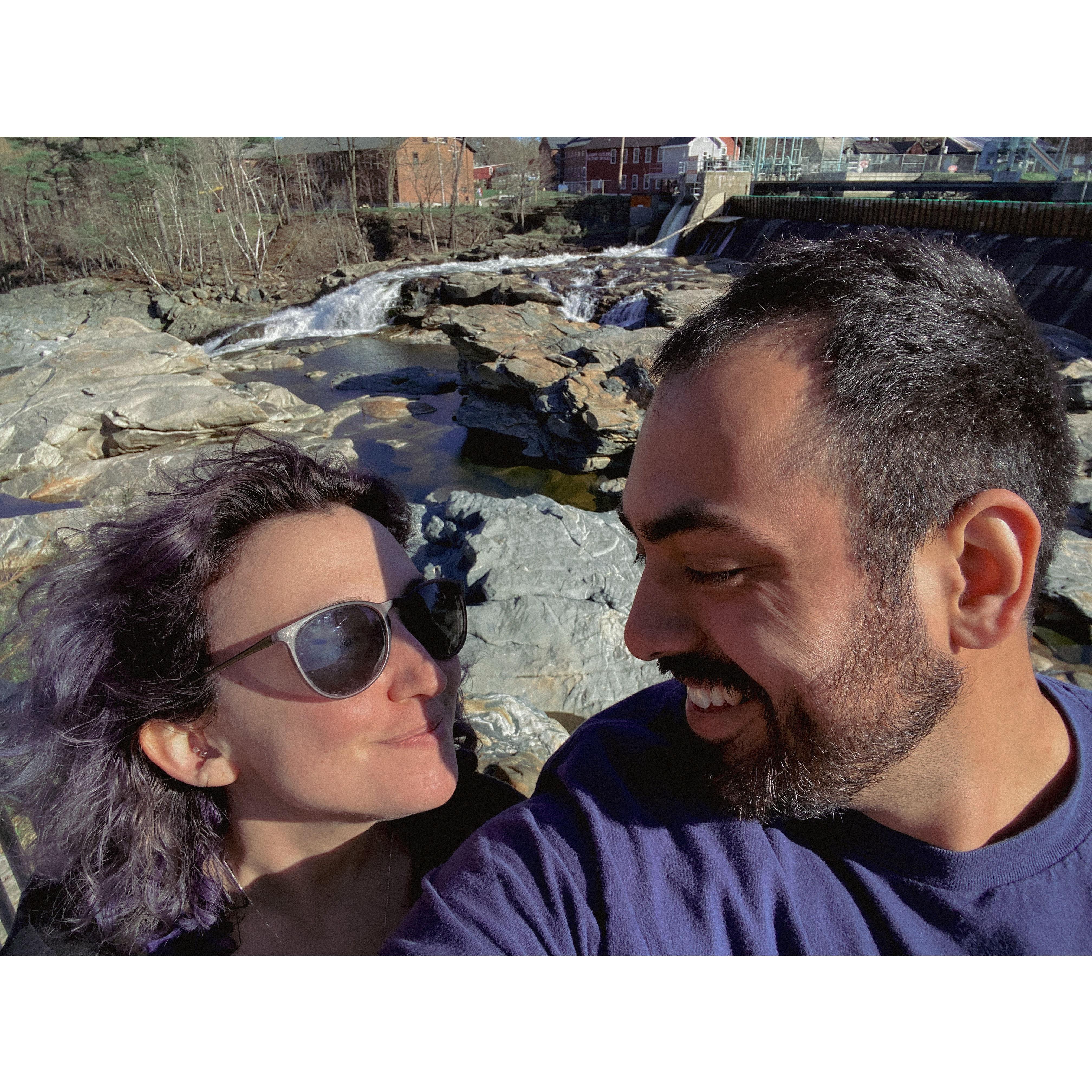 At the glacial potholes in Shelburne Falls, MA in 2024.