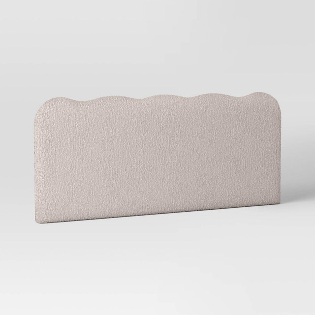 Queen Headboard Scalloped Wave Mottled Weave Oyster - Threshold™ designed with Studio McGee