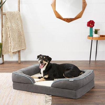 Frisco Ortho Textured Plush Front Bolster Sofa, Gray
