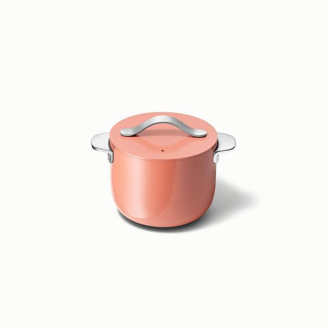 Caraway Home Petite Cooker with Lid Perracotta: Nonstick Ceramic Sauce Pan, Oven-Safe, 2-Piece Set, 6.2" Diameter