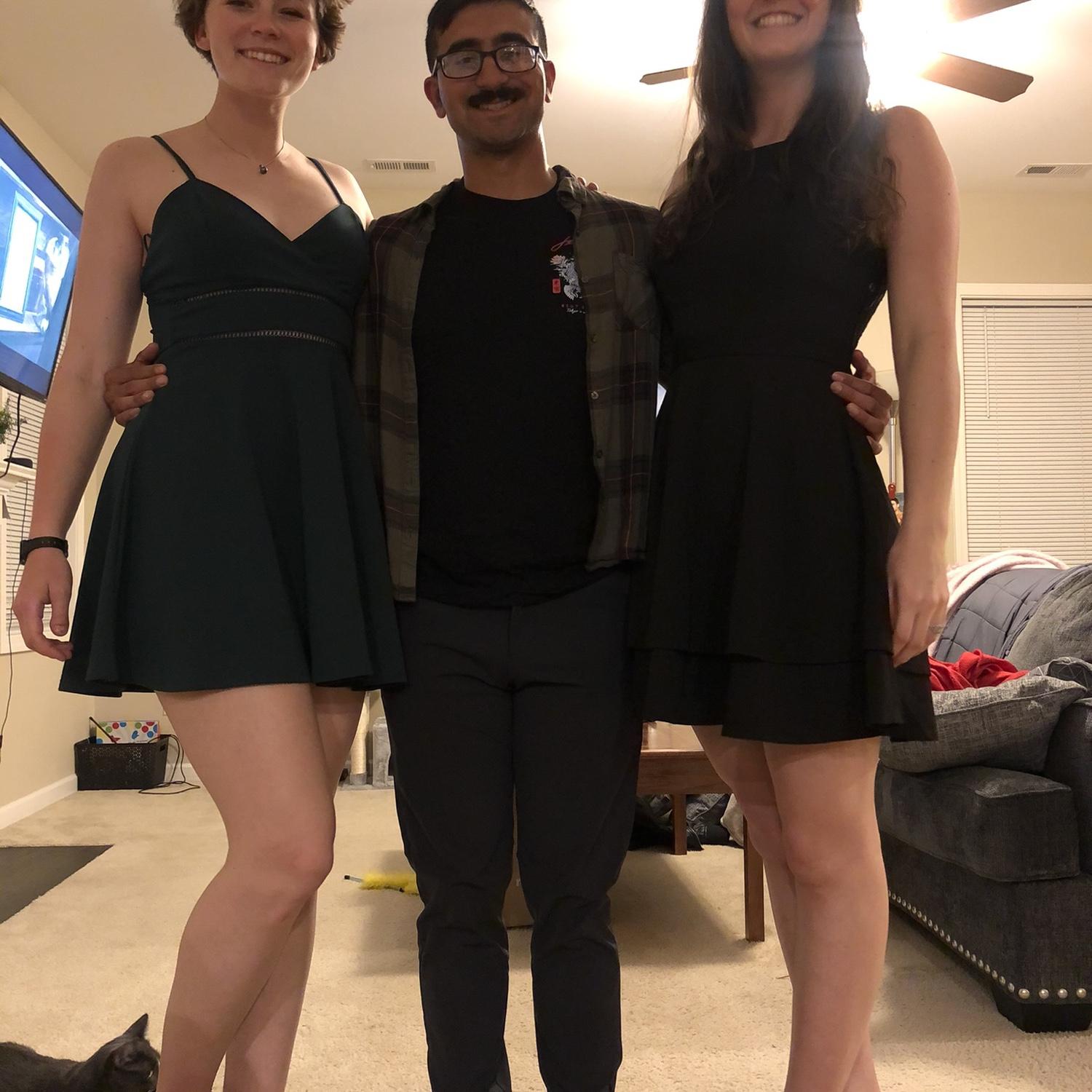 From fancy dinners (where Humza is wearing Tori’s pants in this photo)…