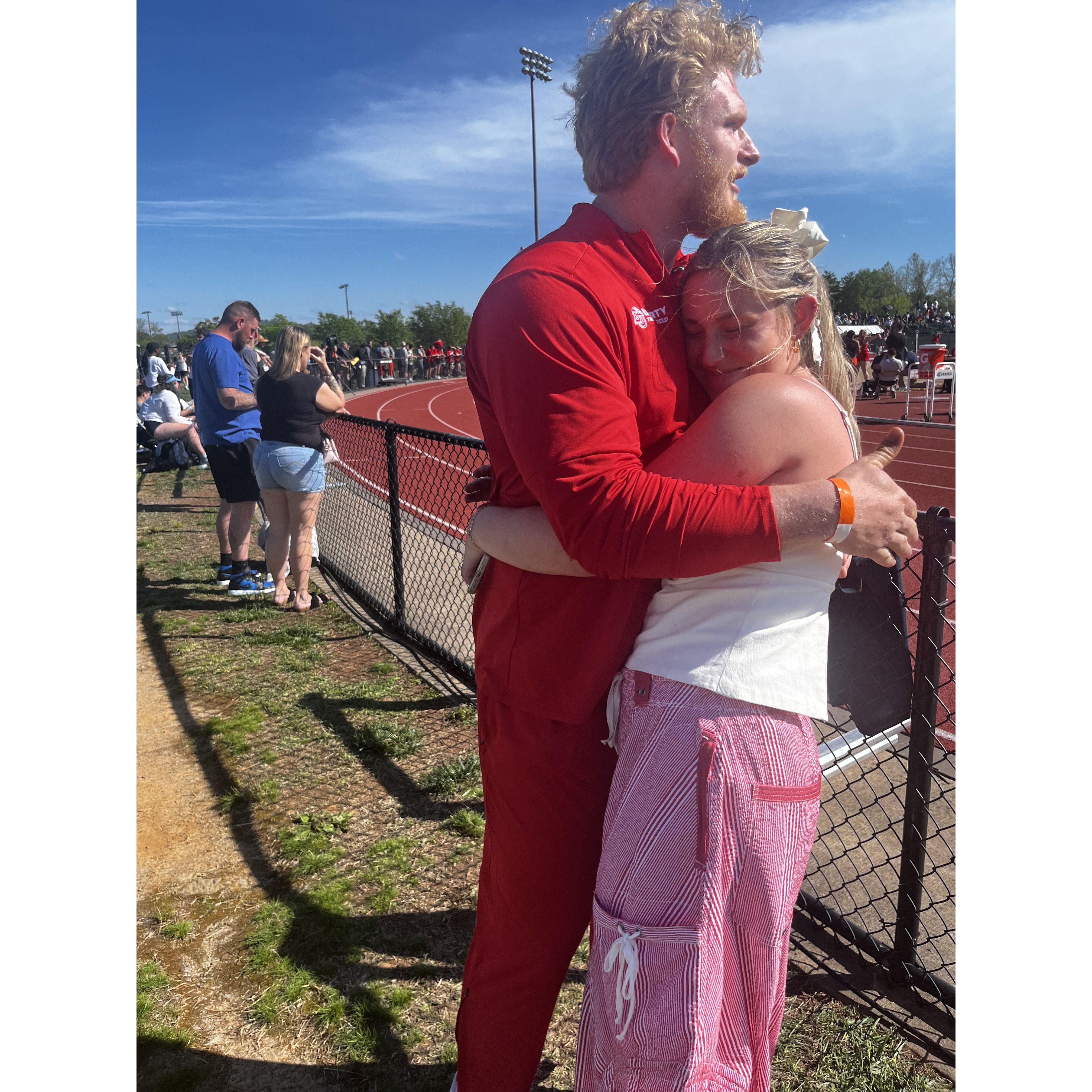 April 20, 2024
I loved going to watch John at his track meets. This meet I got introduced to his parents and grandparents.
