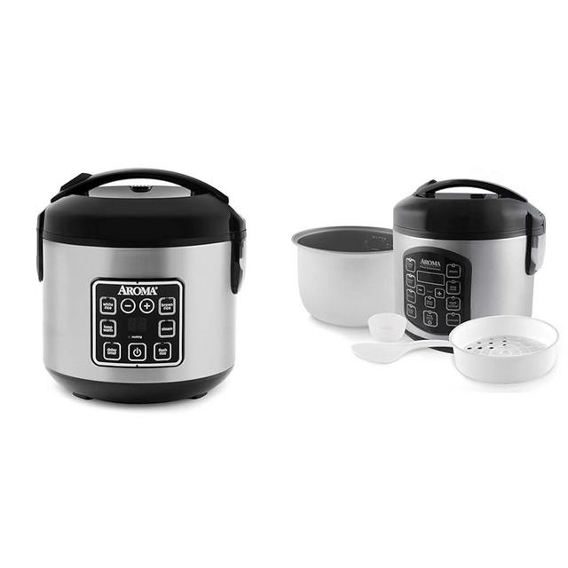 AROMA Digital Rice Cooker, 4-Cup (Uncooked) / 8-Cup (Cooked), Steamer, Grain Cooker & ARC-954SBD Rice Cooker, 4-Cup Uncooked 2.5 Quart, Professional Version