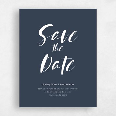 Blue Fall Wedding Save the Date - Lyons Type