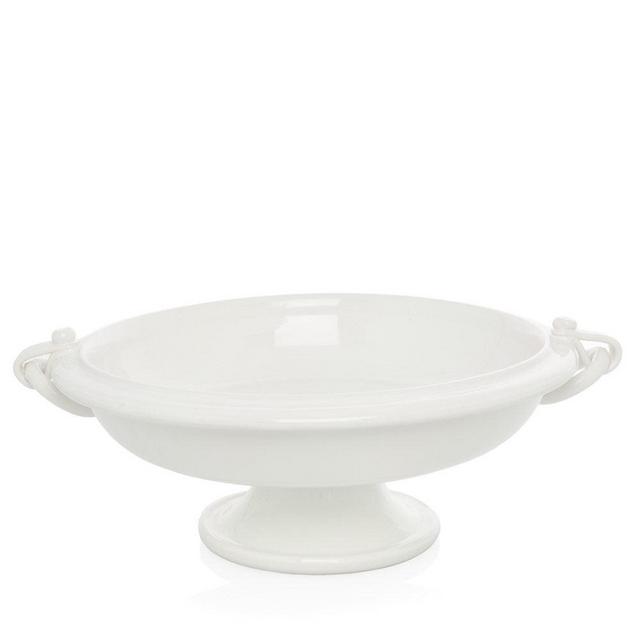 White Ceramic Pedestal Fruit Bowl