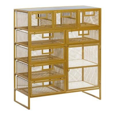 32" Gold Metal Contemporary Storage Unit