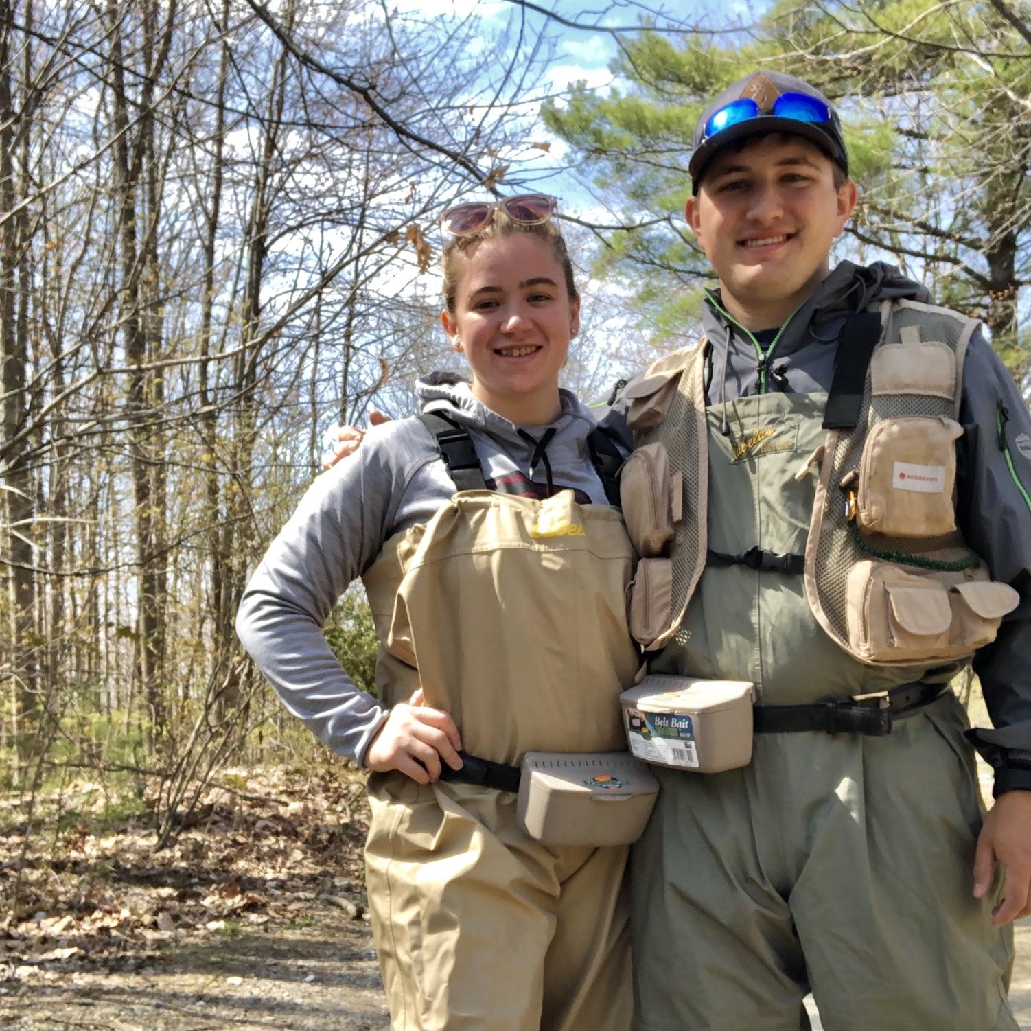Jeremy and Hannah fly fishing together.