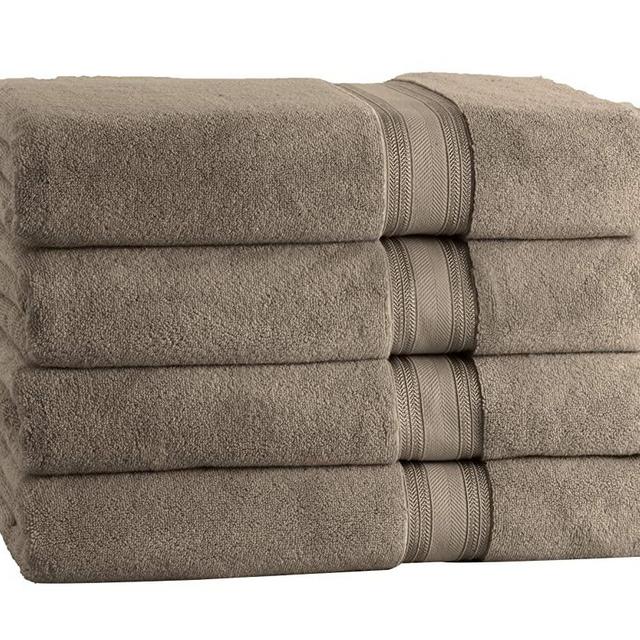 Bath Sheets - 100% Cotton Extra Large Bath Towels, 4 Piece Bath Sheet Set, Zero Twist, Quick Dry, Super Soft Shower Towels, Highly Absorbent Bathroom Towels, Hotel Spa Quality, 35 x 66 inch - Taupe