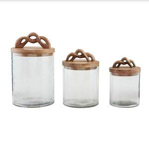 Mud Pie Twisted Handle Glass Canister Set | Dillard's