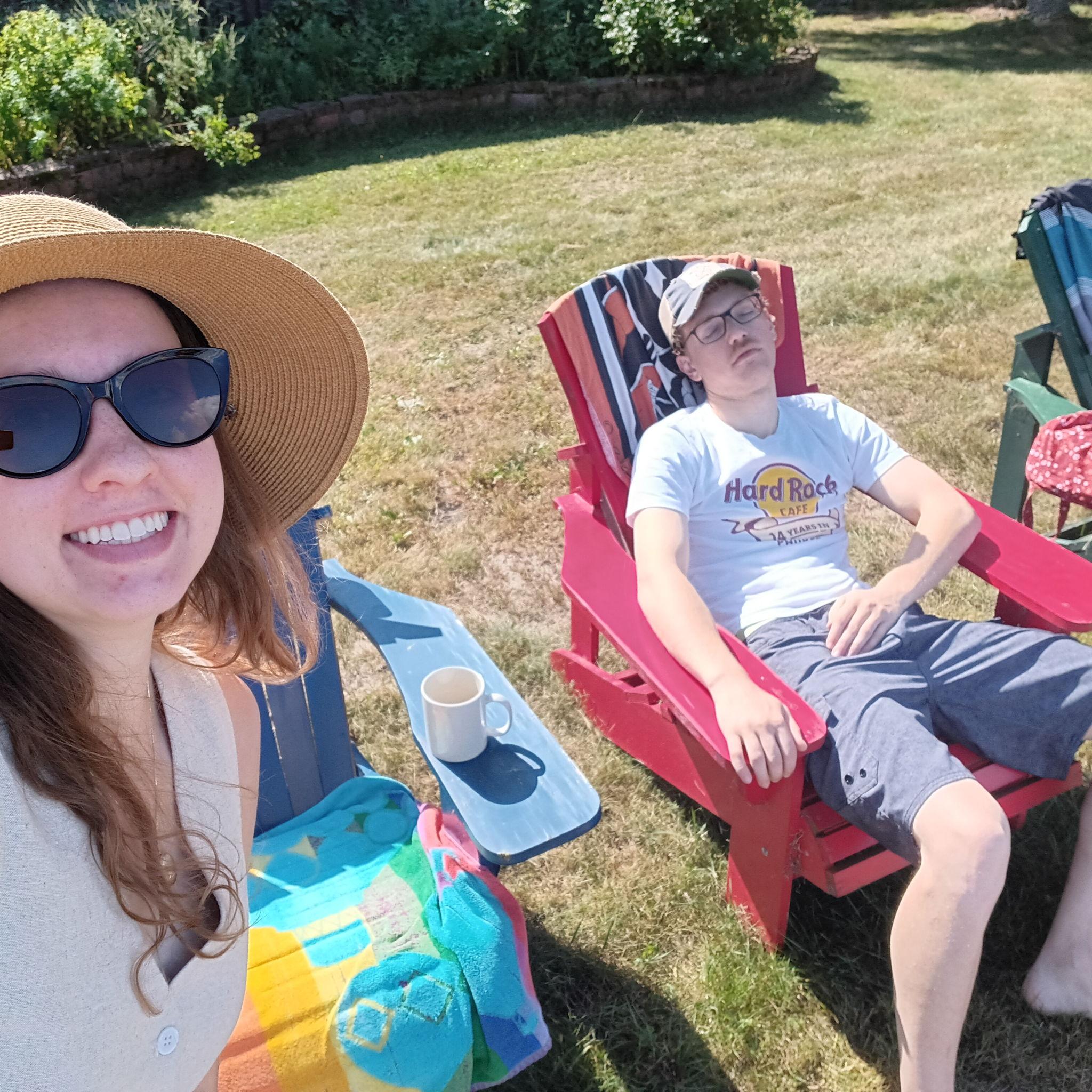 Trip to see Claires grandparents, Daniel fast asleep