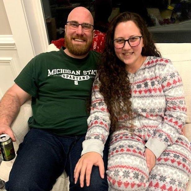 Lansing family Christmas 2020. The nieces and nephews had an "extra" Christmas onesie that perfectly fit Anastasia!