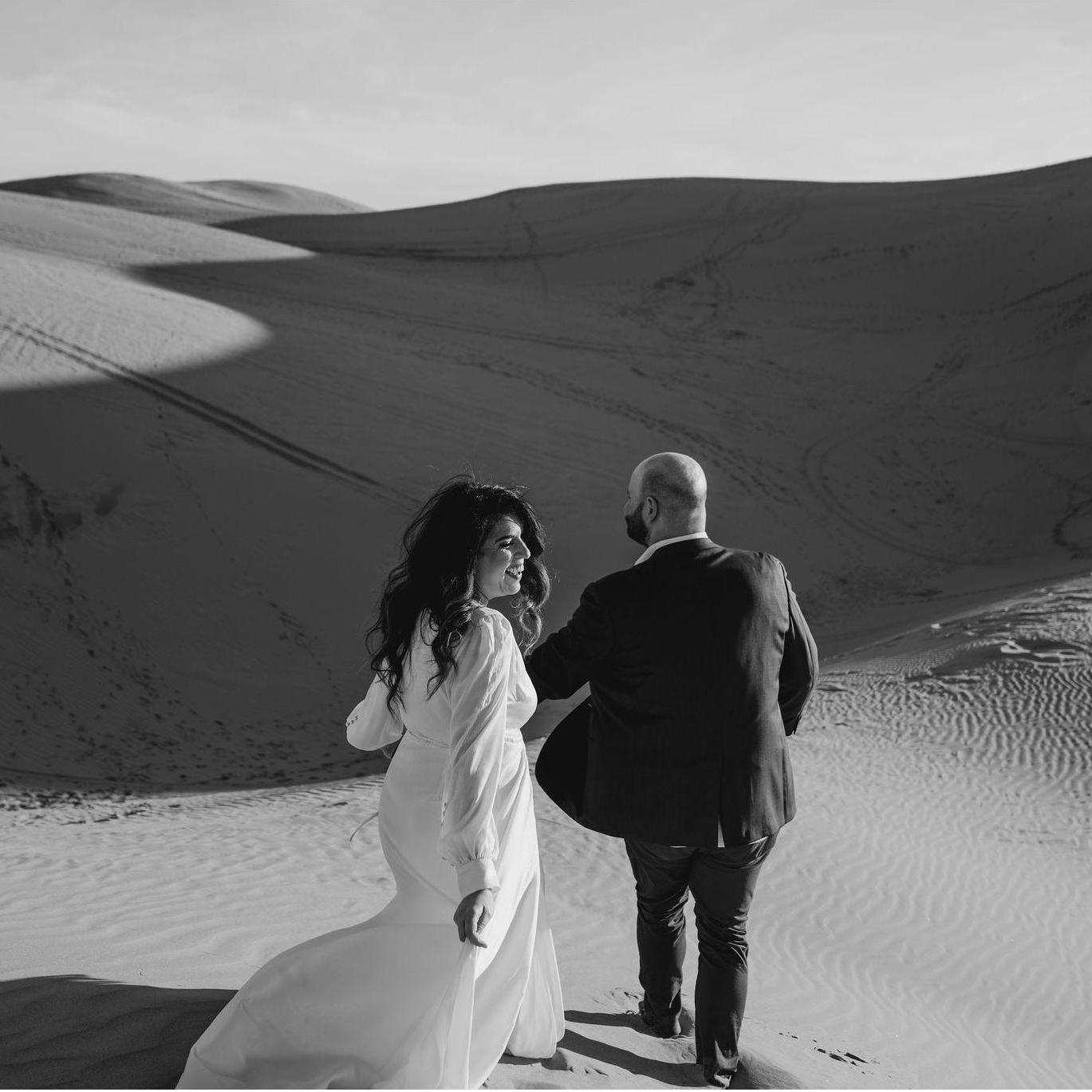 At the Glamis Sand Dunes for the engagement shoot.