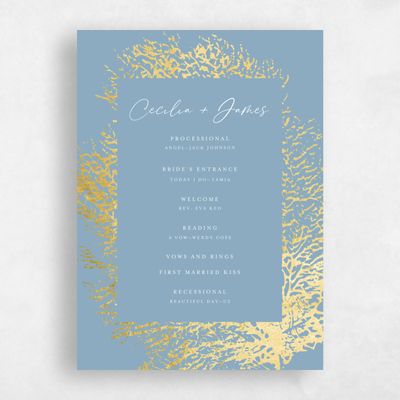 Dusty Blue Wedding Program - Santini Foil