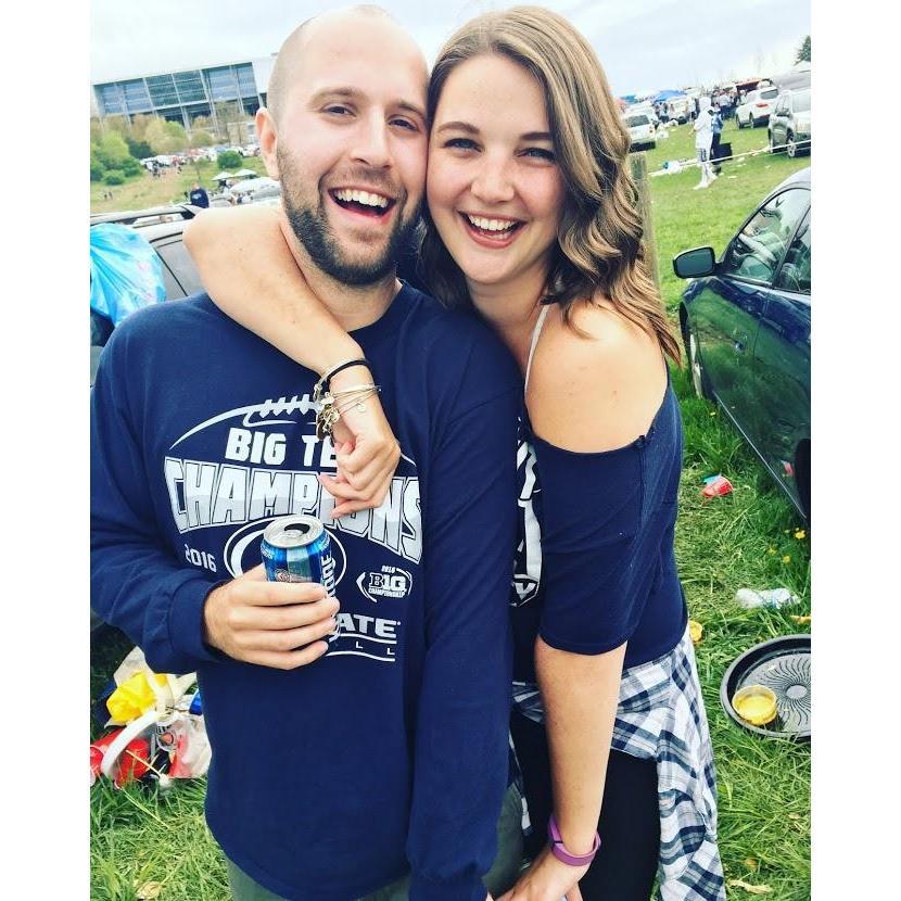 We both went to Penn State and met through mutual friends, who liked watching the football games together down in Virginia. WE ARE!