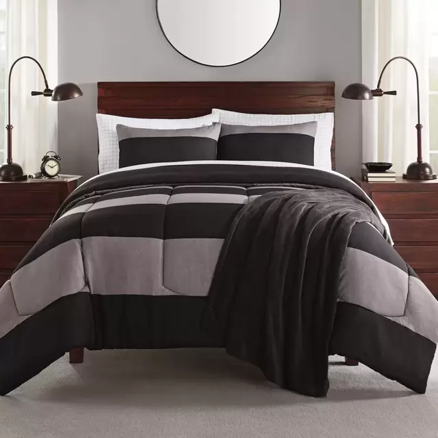Daniel 8-Piece King Comforter Set in Black/Grey