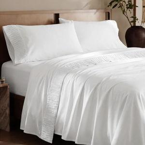 Bedsure Queen Sheet Set - 4 Pieces Soft Queen Size Sheets - Breathable & Cooling - Hotel Luxury - Easy Care Polyester Microfiber Bedding for Women, Men, Bright White