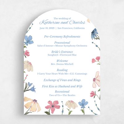 White Arch Wedding Program - Mireille